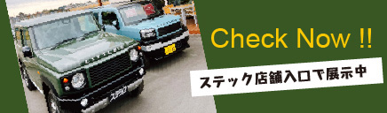 ステック店舗入口で展示中